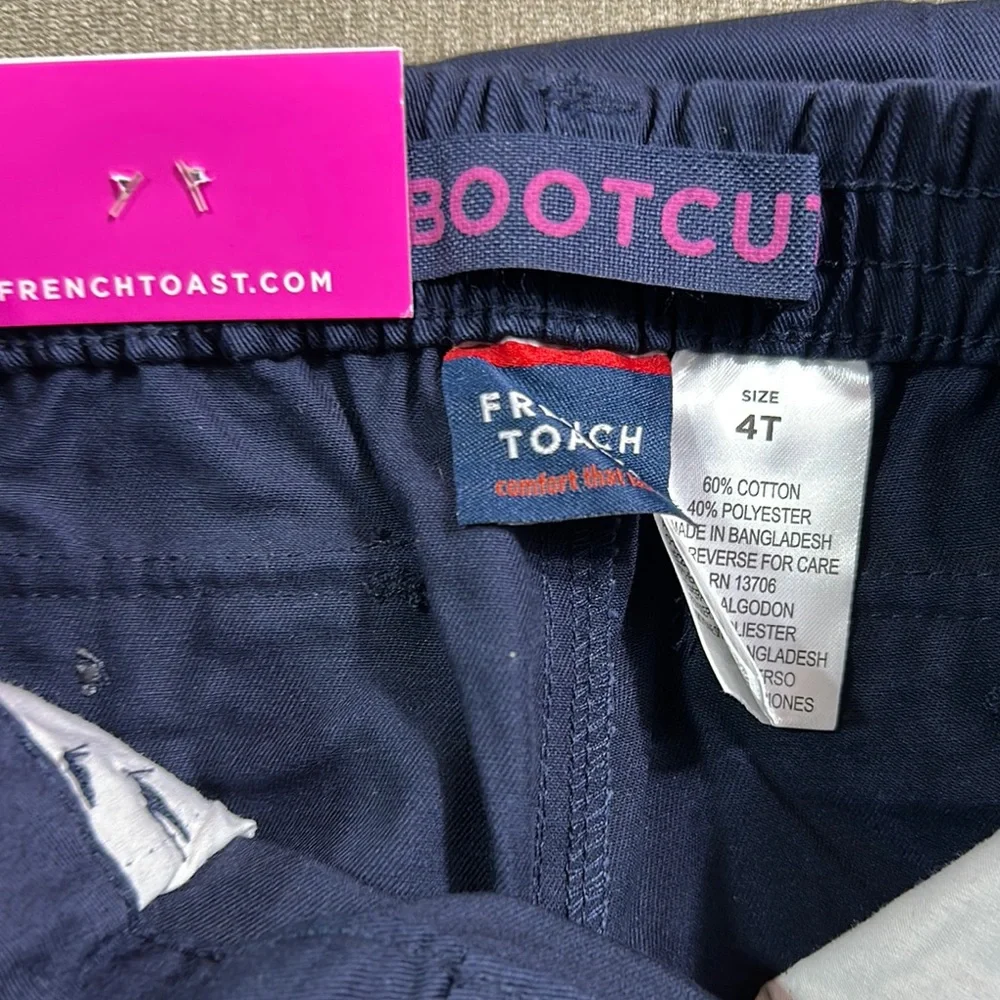 French Toast Kids Navy Pull on Pants Bootcut Size 4T - Picture 3 of 6